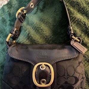 Coach Black Leather Handcrafted Bag